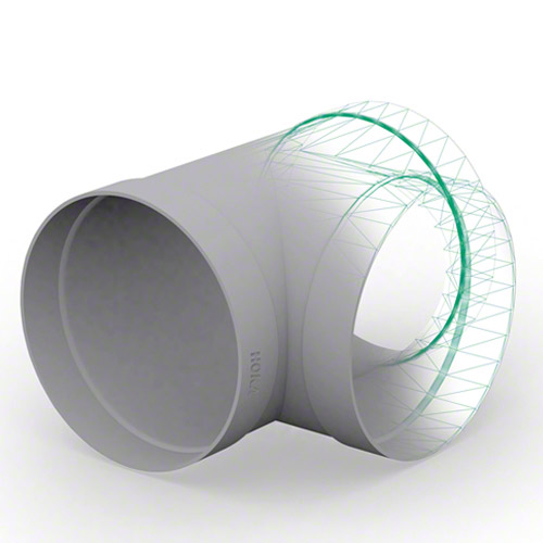 PVC T-St&uuml;ck mit Muffen,&nbsp; Abgang 90&deg;