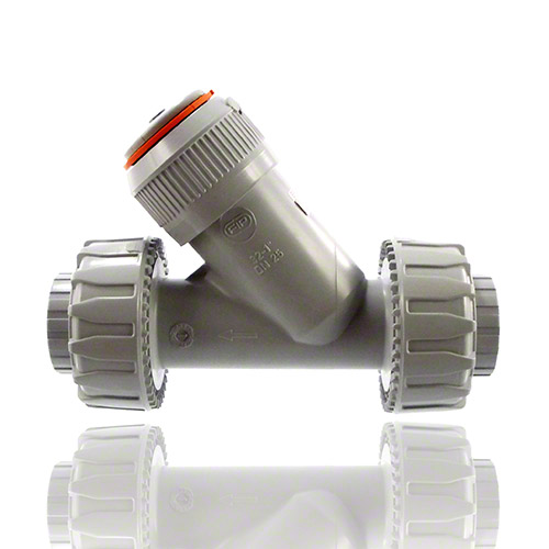 PVC-C Schmutzf&auml;nger, Verschraubung mit Klebemuffe, EPDM